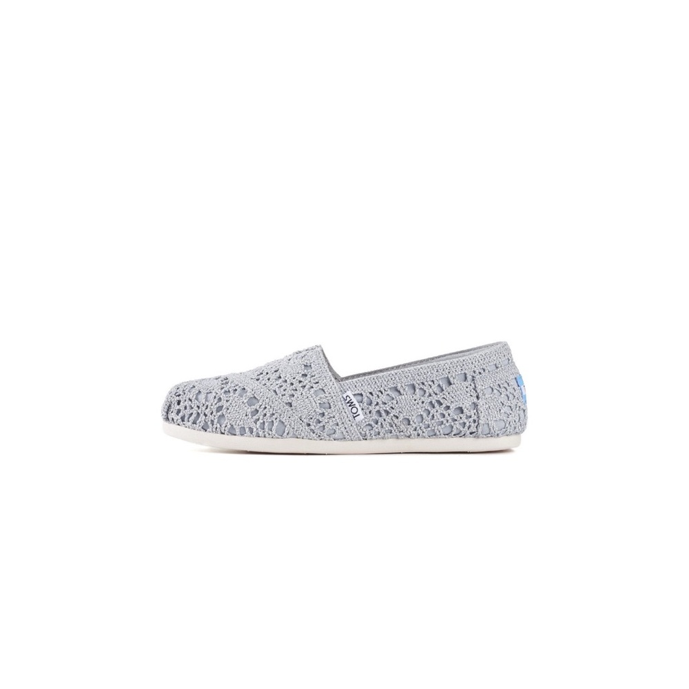 Toms Classic Silver Crochet Metallic Flats